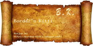 Bordás Kitti névjegykártya